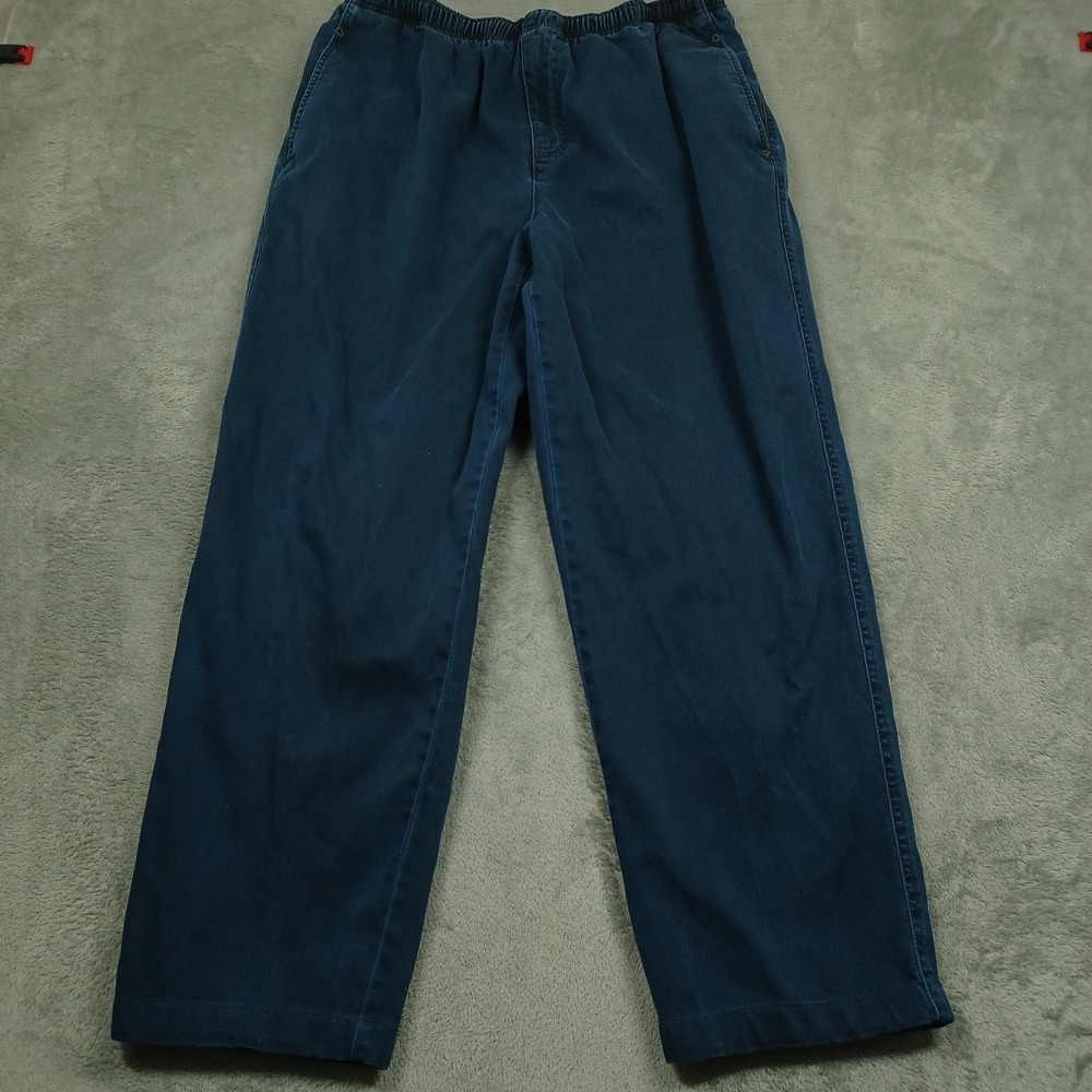 Vintage Territory Ahead Pants Mens XL Blue Cordoruy Pleated Elastic Waist